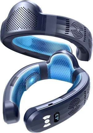 2025 Upgraded Neck Air Conditioner, 7000mAh Portable Bladeless Fan with 3 Cooling Palets, Chill to 59F Instantly, Rechargeable Personal Cooling Device Neck Fans that blow cold air with 3 Modes Neck fan for hands-free comfort
