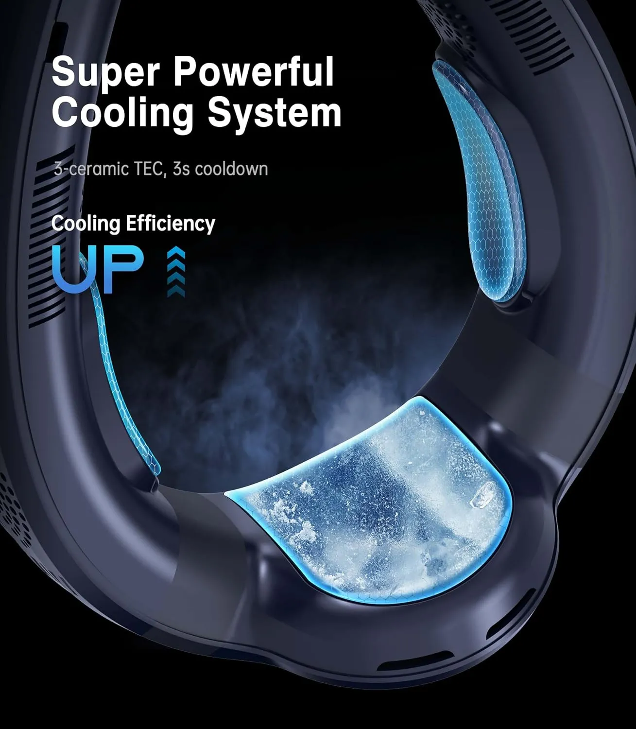 2025 Upgraded Neck Air Conditioner, 7000mAh Portable Bladeless Fan with 3 Cooling Palets, Chill to 59F Instantly, Rechargeable Personal Cooling Device Neck Fans that blow cold air with 3 Modes