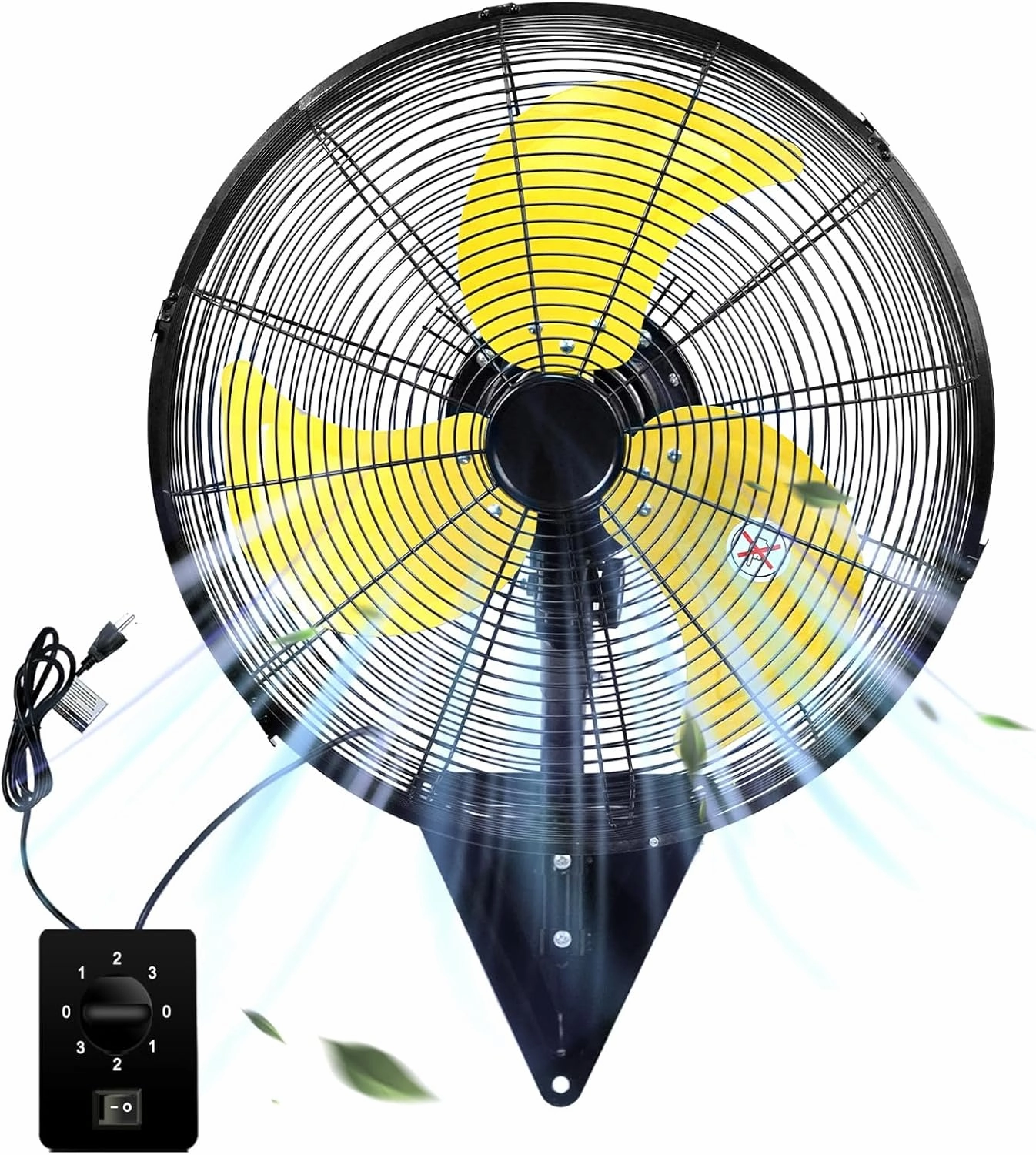 20 Inch Wall Mount Fan, Heavy Duty Oscillating Wall-Mounted Fan with 5500 CFM, High Velocity 3 Speed Fans Outdoor with Adjustable Tilting for Workshop, Garage, Patios, Commercial and Industrial App-controlled remote fan for convenience