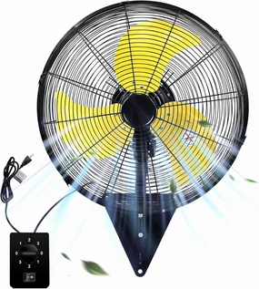 20 Inch Wall Mount Fan, Heavy Duty Oscillating Wall-Mounted Fan with 5500 CFM, High Velocity 3 Speed Fans Outdoor with Adjustable Tilting for Workshop, Garage, Patios, Commercial and Industrial App-controlled remote fan for convenience