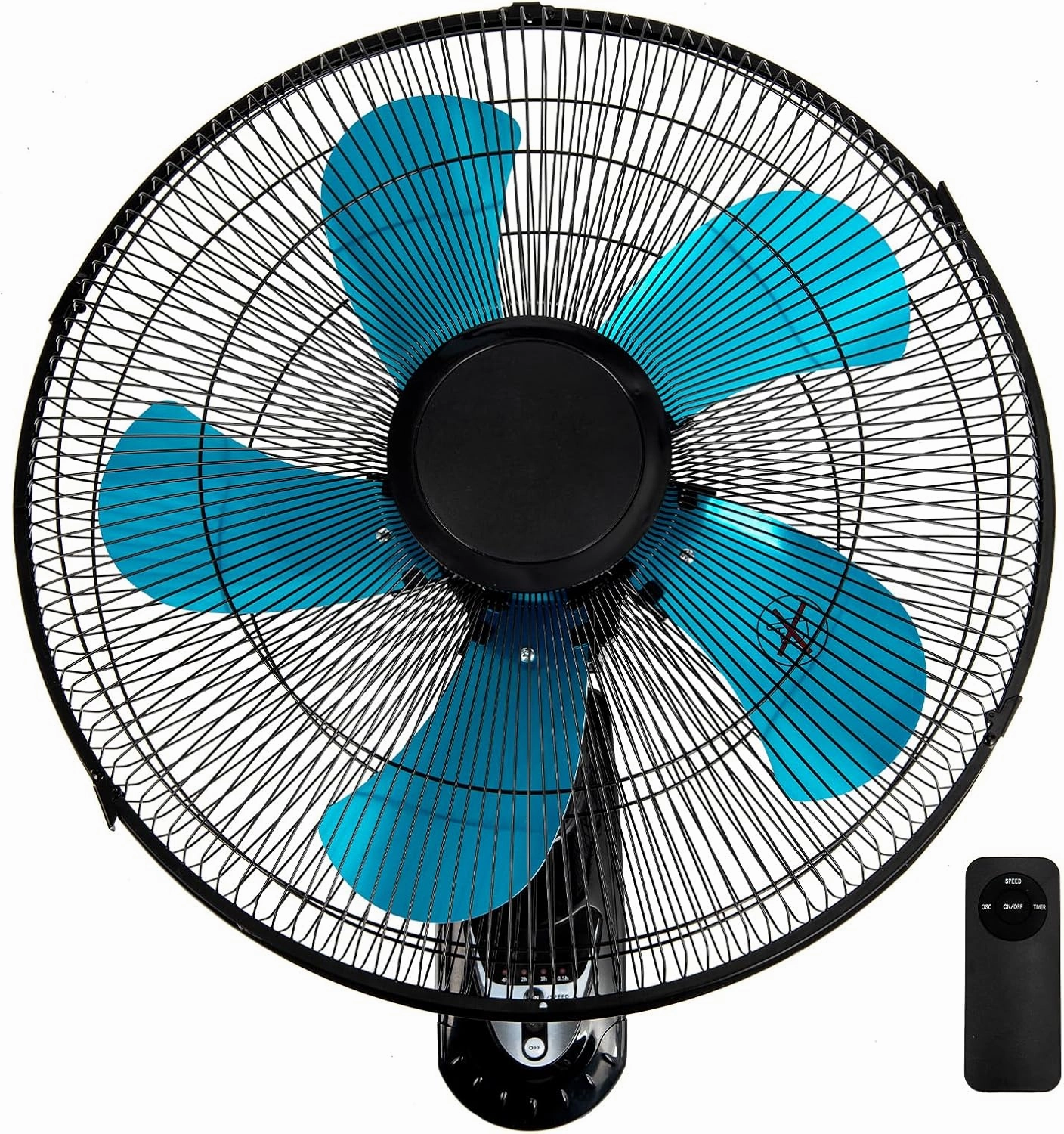 20 Inch Wall Mount Fan with Remote Control Wall Mounted Oscillating Fan with 3 Speed Settings,Adjustable Tilt and Timing for Bedroom,Blue 1 Pack App-controlled remote fan for convenience