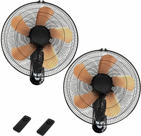20 Inch Wall Mount Fan with Remote Control Wall Mounted Oscillating Fan with 3 Speed Settings,High Velocity Fans with Adjustable Tilt and Timing for Bedroom,Living room, Kitchen,office,Gold 2 Pack App-controlled remote fan for convenience