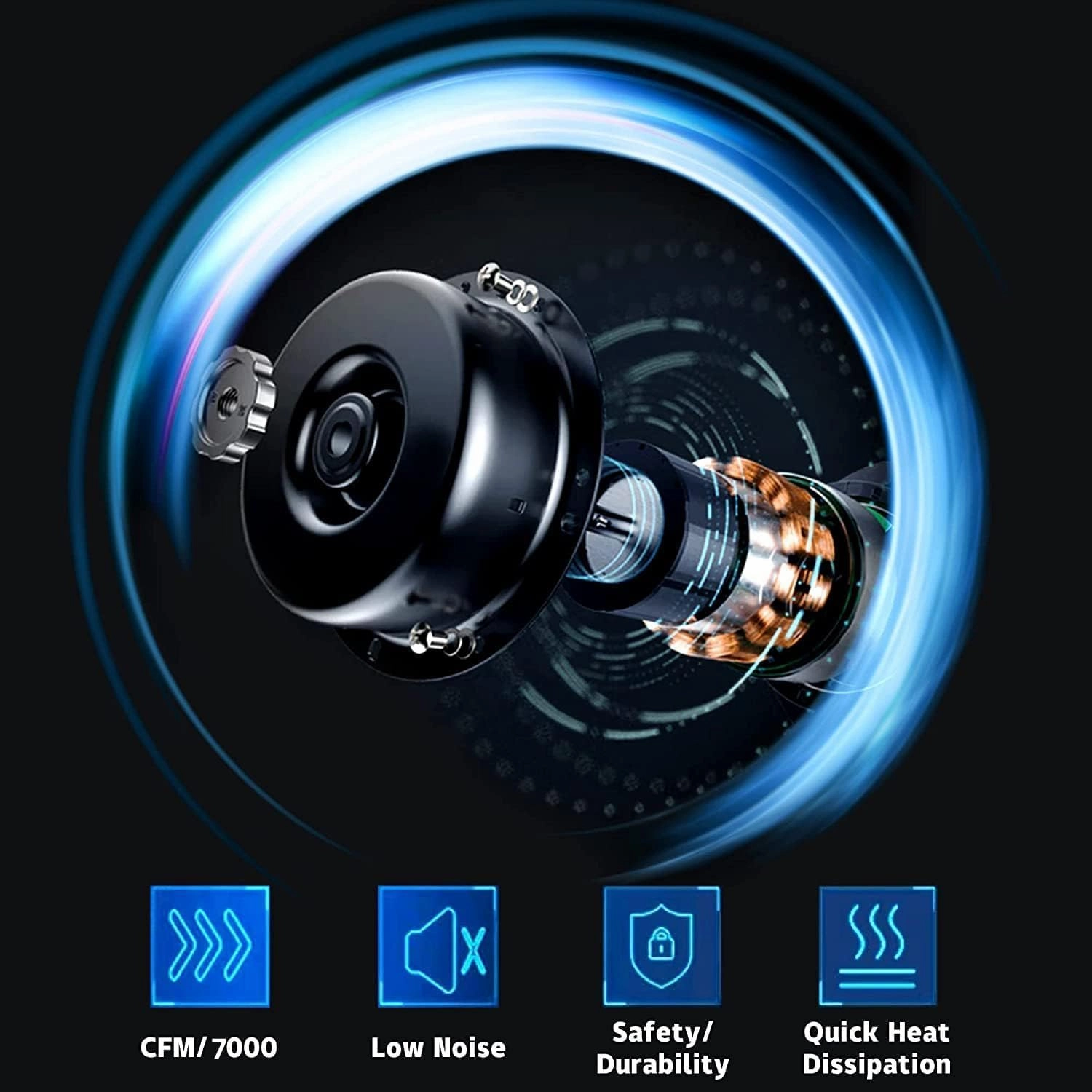 20 Wall Mount Fan 7000 CFM High Velocity Wall Industrial Fan 120 Oscillating Fans 3-Speed for Household, Commercial Use - ETL Listed, Black