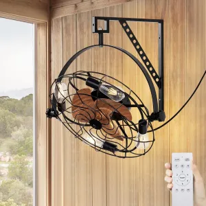 20" Fansconce, 360 Tilt & 360 Rotation Garage Wall Mount Fan, Plug in Ceiling Fan with Lights and Remote, 6 Speed Timable Wall Fan for Patio, Toolroom, Warehouse, Barn, Basement 360-degree rotating fan for home use