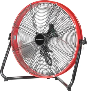20" High Velocity Metal Floor Drum Fan, 5600 CFM Heavy Duty Industrial Shop Fan, 3 Speed, 360 Degree Tilt, Wall Mounted & Floor Design for Warehouse, Commercial, Barn, Garage - UL Safety Listed Fan with safety blade design