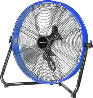 20" High Velocity Metal Floor Drum Fan, 5600 CFM Heavy Duty Industrial Shop Fan, 3 Speed, 360 Degree Tilt, Wall Mounted & Floor Design for Warehouse, Commercial, Barn, Garage - UL Safety Listed Fan with safety blade design