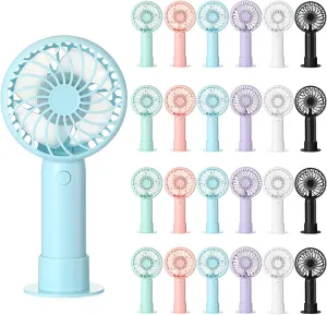 24 Pcs Mini Powerful Handheld Fan 3 Speed Personal Small Portable Rechargeable Fan with Base USB for Women Eyelash Makeup Office Travel Beach Indoor Outdoor (Colorful) Octopus-shaped decorative fan