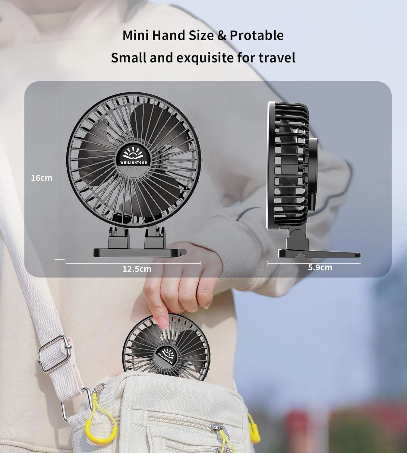 2Pack Desk Fan, USB Fan for Desk, Mini 3 Speed Rotation Strong Wind, Protable Small Desktop Cooling Fan, Quite Mini Personal Fans for Home Office Table Bedroom Travel Curise(Black)