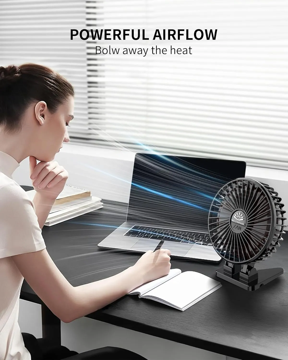 2Pack Desk Fan, USB Fan for Desk, Mini 3 Speed Rotation Strong Wind, Protable Small Desktop Cooling Fan, Quite Mini Personal Fans for Home Office Table Bedroom Travel Curise(Black)