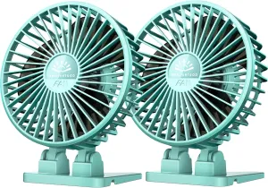 2Pack Desk Fan, USB Fan for Desk, Mini Desk Fan, 3 Speed Rotation Strong Wind, Protable Small Desktop Cooling Fan, Quite Mini Personal Fan for Home Office Table Bedroom Travel Curise(Apple Green) USB desktop fan for workspace