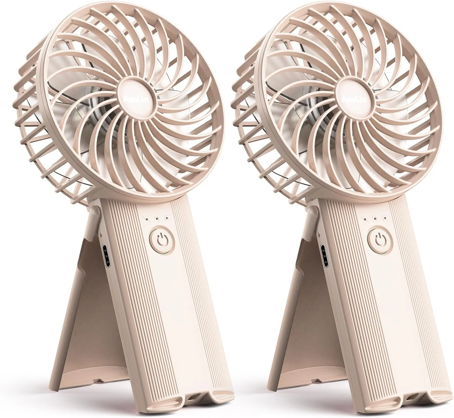 2pcs Mini Portable Folding Handheld Fans USB Rechargeable Personal Fan Neck Desktop 4-speed 3-in-1 Silent Handheld Mini Fan 6-15 hours battery life Suitable for summer travel Camping Outdoor Kids Gift Neck fan for hands-free comfort