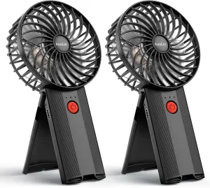 2pcs Mini Portable Folding Handheld Fans USB Rechargeable Personal Fan Neck Desktop 4-speed 3-in-1 Silent Handheld Mini Fan 6-15 hours battery life Suitable for summer travel Camping Outdoor Kids Gift Neck fan for hands-free comfort