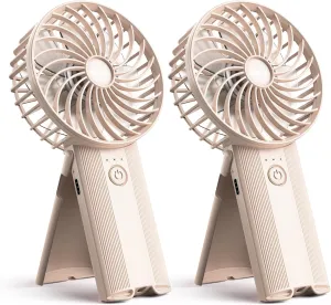 2pcs Mini Portable Folding Handheld Fans USB Rechargeable Personal Fan Neck Desktop 4-speed 3-in-1 Silent Handheld Mini Fan 6-15 hours battery life Suitable for summer travel Camping Outdoor Kids Gift Neck fan for hands-free comfort