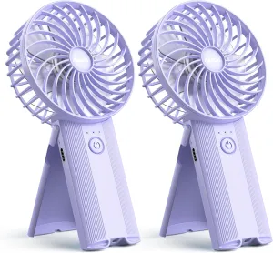 2pcs Mini Portable Folding Handheld Fans USB Rechargeable Personal Fan Neck Desktop 4-speed 3-in-1 Silent Handheld Mini Fan 6-15 hours battery life Suitable for summer travel Camping Outdoor Kids Gift Neck fan for hands-free comfort