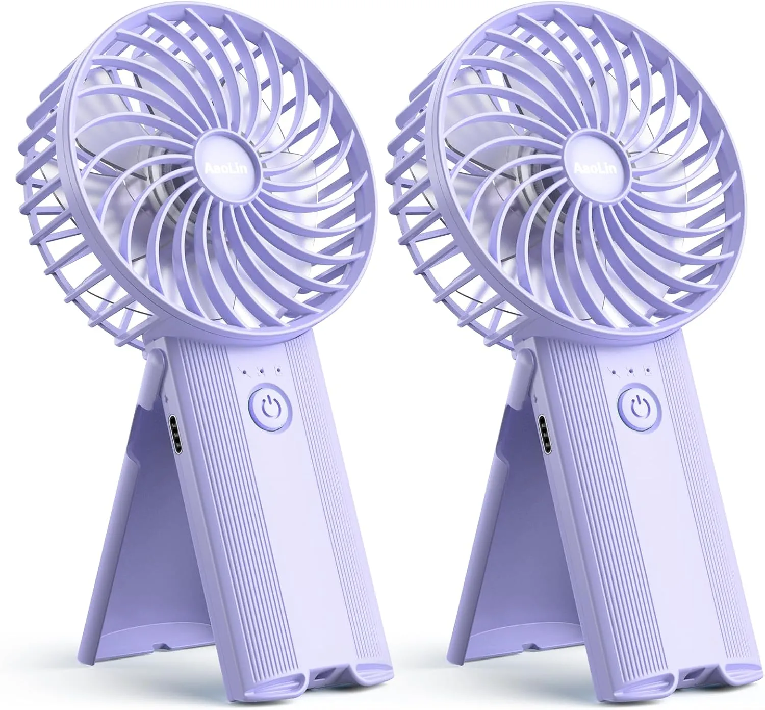 2pcs Mini Portable Folding Handheld Fans USB Rechargeable Personal Fan Neck Desktop 4-speed 3-in-1 Silent Handheld Mini Fan 6-15 hours battery life Suitable for summer travel Camping Outdoor Kids Gift Neck fan for hands-free comfort