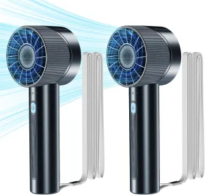 2PCS Portable Handheld Fan, Rechargeable, Mini Personal Fan, 4 Speeds, USB Battery, Small High Speed Fan, for Makeup, Home, Office, Travel and Outdoor Activities Octopus-shaped decorative fan