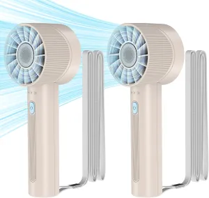2PCS Portable Handheld Fan Rechargeable,Mini Personal Fan, Hand Held Fan With 4 Speeds Turbo Mini Fan, USB 2600mAh Battery Small High Speed Fan for Makeup, Home, Office, Travel and Outdoor Activities Octopus-shaped decorative fan