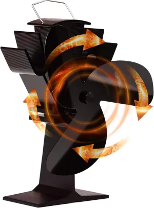 3 Blades Heat Powered Stove Fan for Wood/Log Burner/Fireplace Fan with safety blade design
