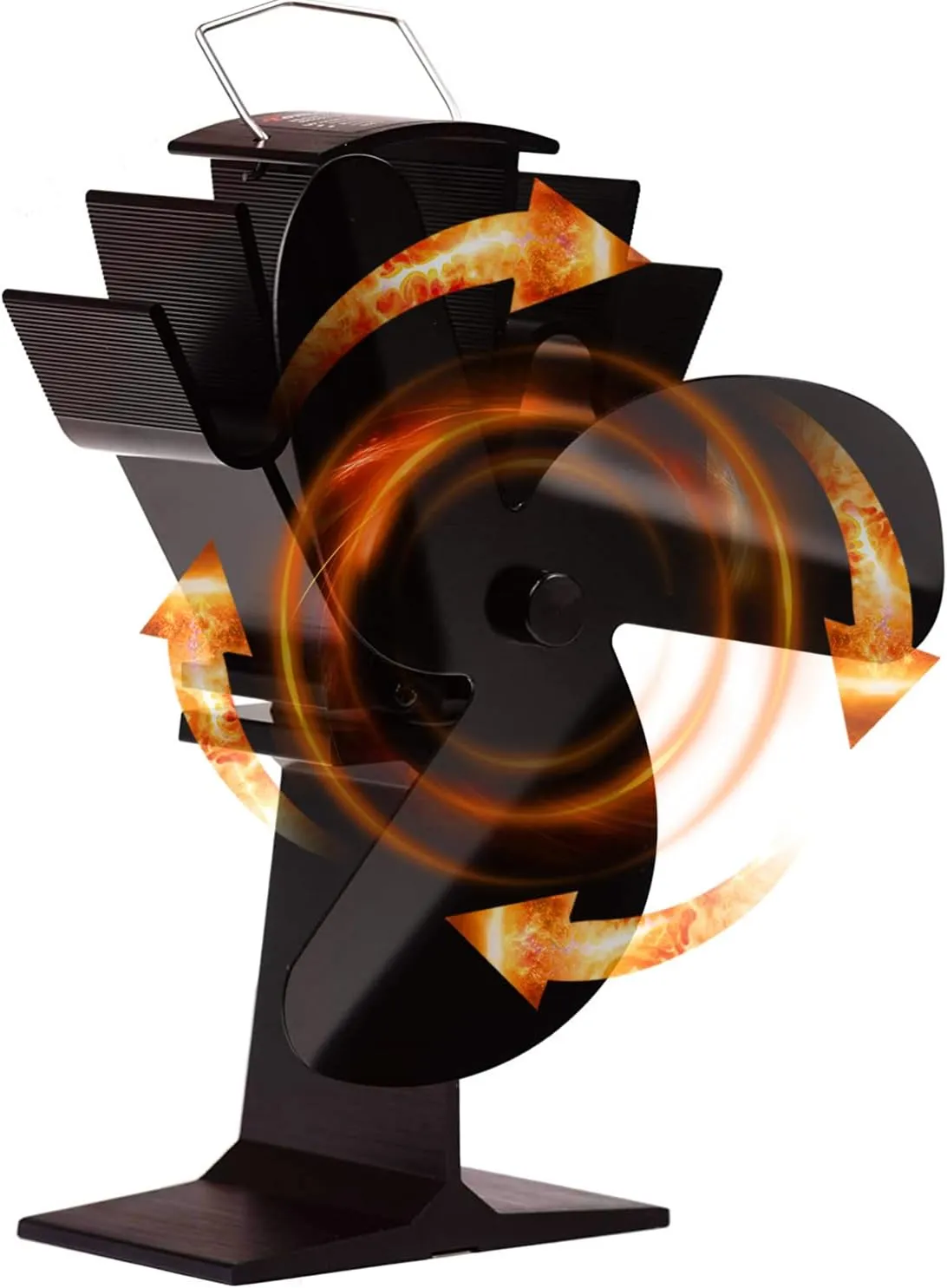 3 Blades Heat Powered Stove Fan for Wood/Log Burner/Fireplace Fan with safety blade design