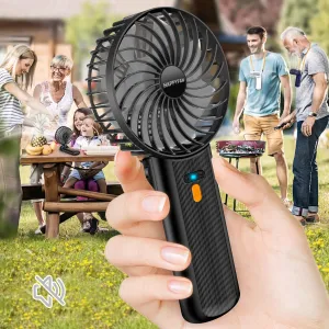 3-in-1 Portable Fan with 4 Speeds - Rechargeable Handheld Neck Desk Fan, Foldable Handle & Adjustable Rope, Lightweight Personal Cooling Fan for Adults Kids Travel Indoor Outdoor Mini handheld fan for personal cooling