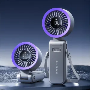 3-IN-1 Portable Handheld Fan: Mini Personal Fan 3600mAh Rechargeable Foldable Turbo USB - Cooling Travel Summer Beach For Women Kids Mini handheld fan for personal cooling