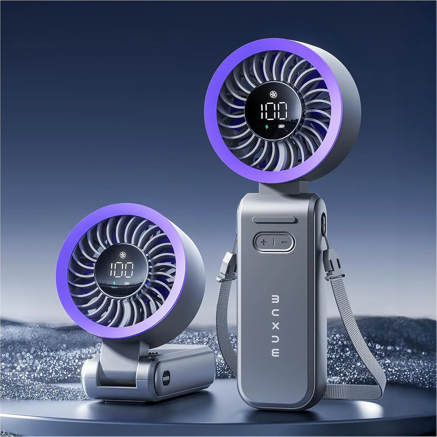 3-IN-1 Portable Handheld Fan: Mini Personal Fan 3600mAh Rechargeable Foldable Turbo USB - Cooling Travel Summer Beach For Women Kids Mini handheld fan for personal cooling