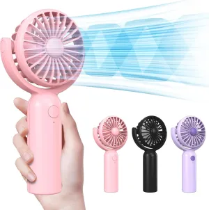 3 Packs Portable Handheld Mini Fans with 3 Speed, 180 Adjustable, Lightweight, USB C Rechargeable for Travel Stylish Kids Girls Women Men Indoor Outdoor,Eyelash Personal Fan Black & Purple & Pink Mini handheld fan for personal cooling