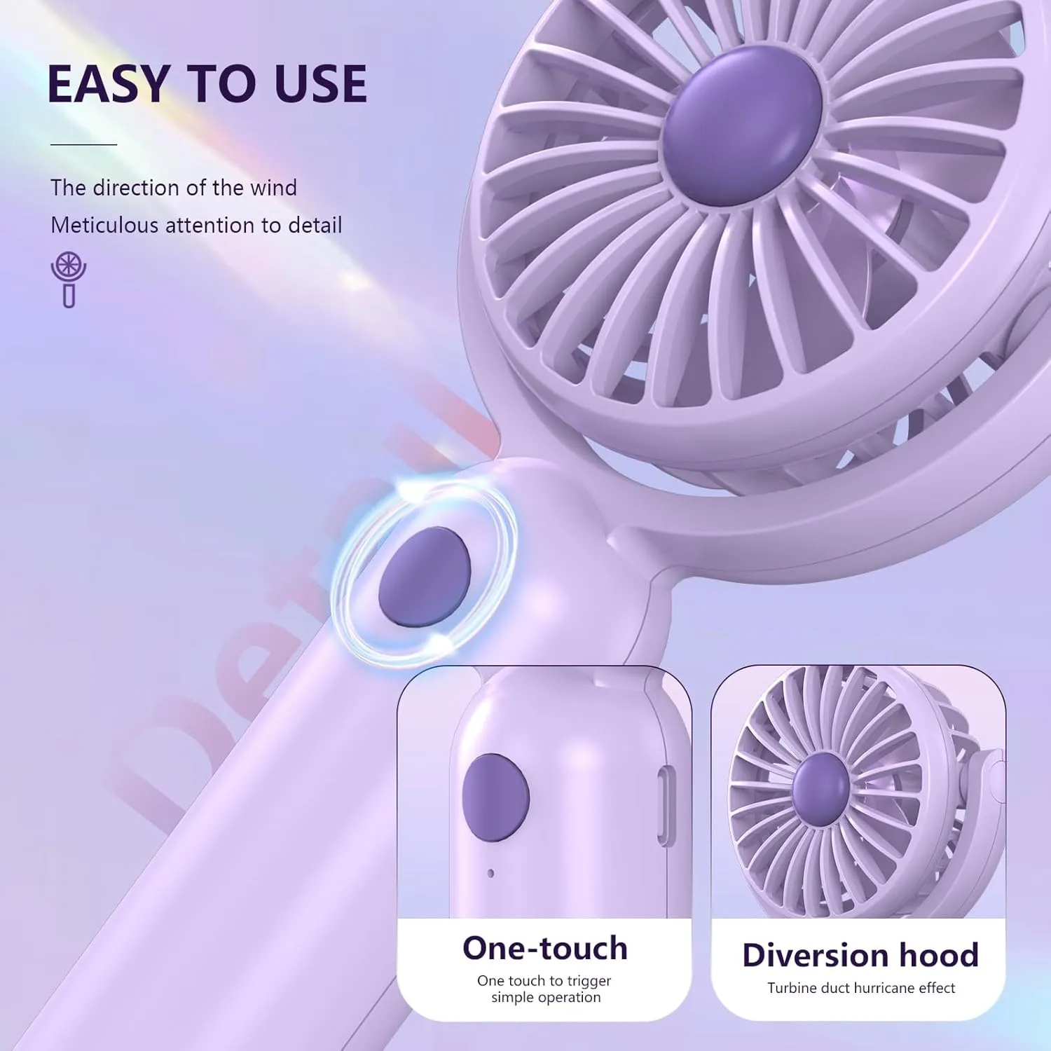 3 Packs Portable Handheld Mini Fans with 3 Speed, 180 Adjustable, Lightweight, USB C Rechargeable for Travel Stylish Kids Girls Women Men Indoor Outdoor,Eyelash Personal Fan Black & Purple & Pink