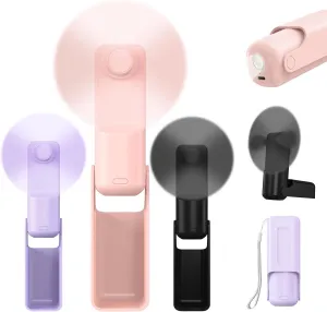 3 PCS Portable Mini Handheld Fans, 3 In 1 Foldable Small Pocket Fan Desk Personal Fan with Flashlight 3 Speeds, USB Rechargeable Battery Operated, Gift for Women Men Kids Office Outdoor Travel Camping Mini handheld fan for personal cooling