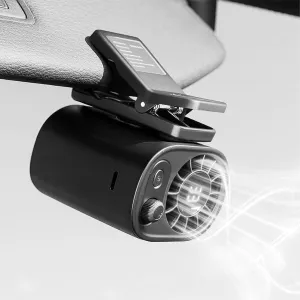 360 Rotation Car Clip On Fan with LED Display, Car Clip On Fans, 100 Speeds Adjustable, USB Rechargeable, Portable Clip on Fan, For Home, Office, Cars and Camping (Black) 360-degree rotating fan for home use