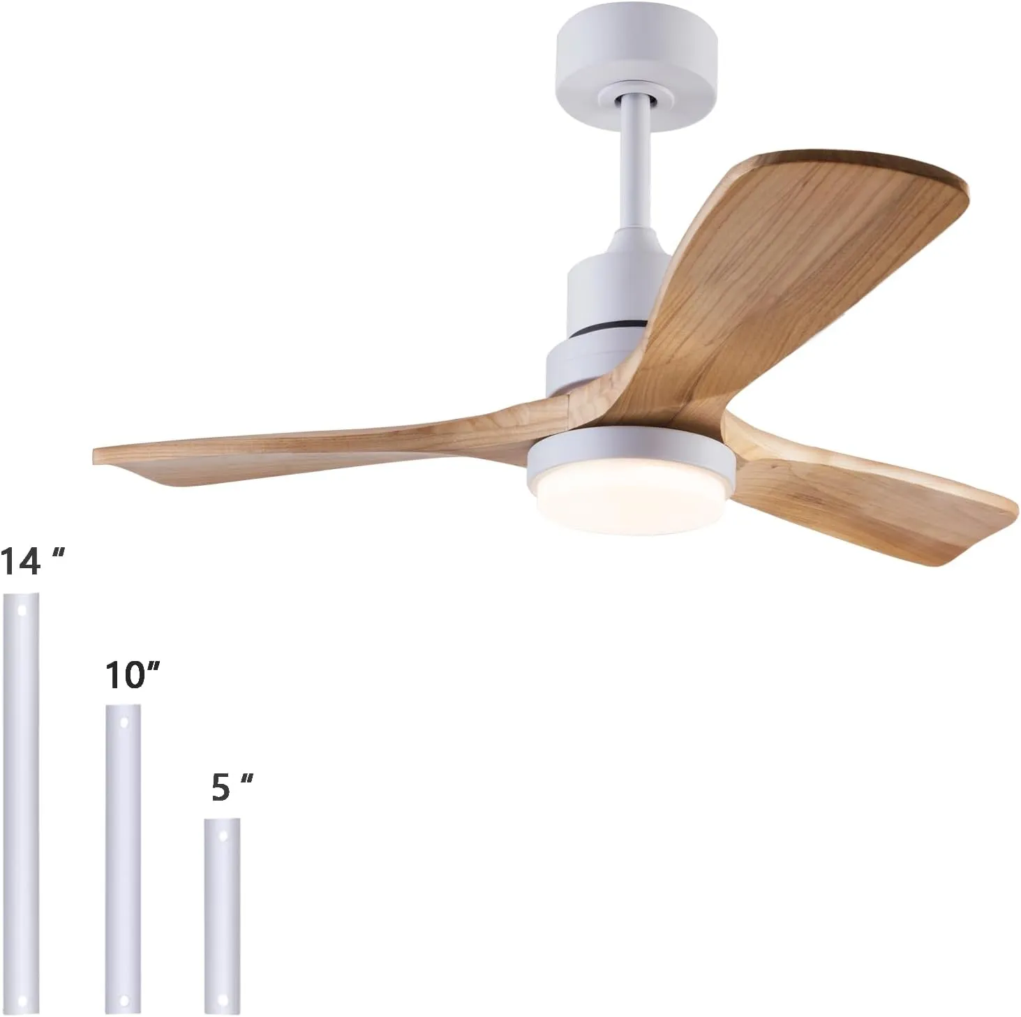 36" Ceiling Fans [with Lighting Remote Control], Indoor Outdoor Modern Wooden Ceiling Fan [with 3 Solid Wood Blades] for Kids' Rooms, bedrooms, Offices and More.