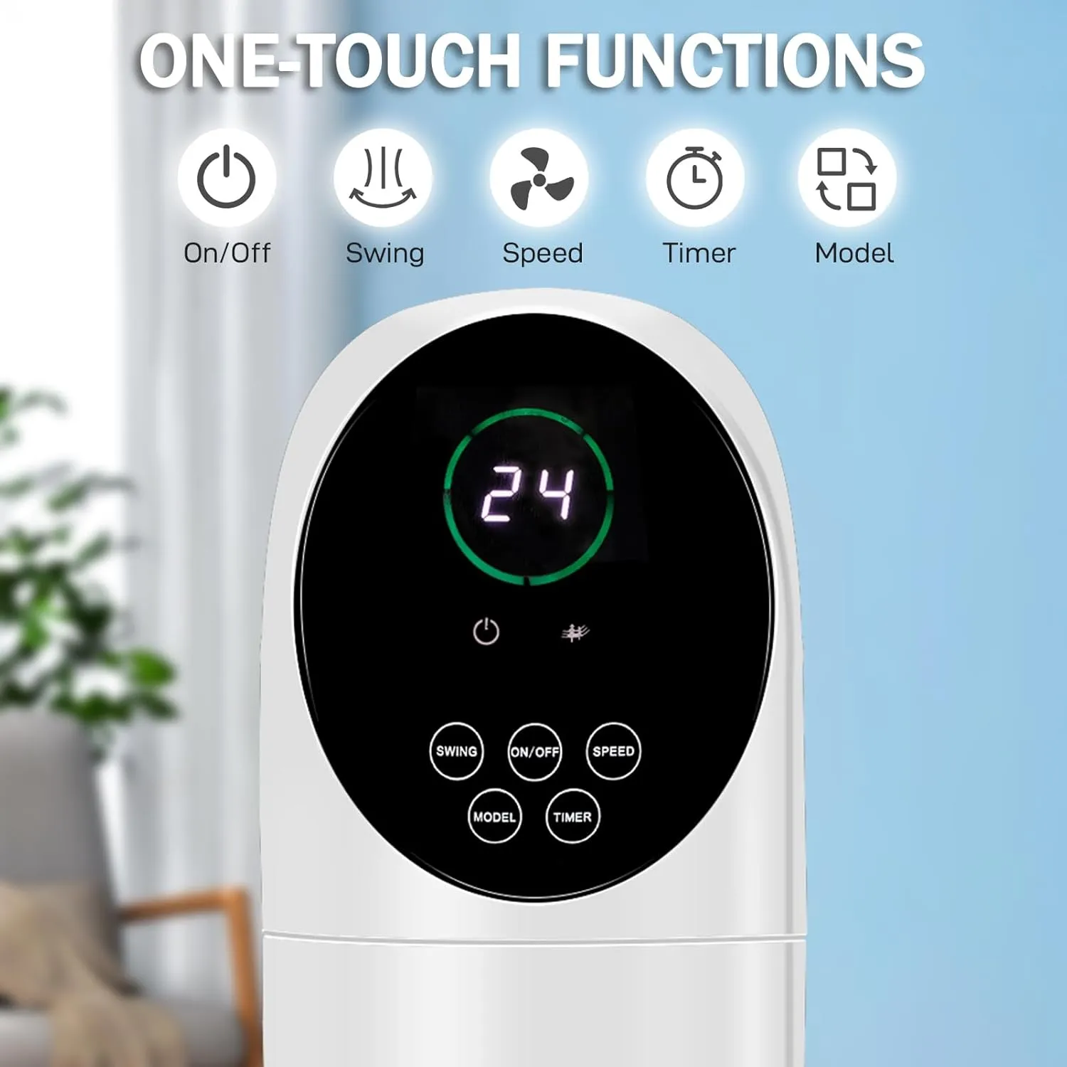 36" Tower Fan for Bedroom, Bladeless Floor Fan with Remote Control, 80 Adjustable Oscillating, 3 Speeds, 3 Modes and 9H Timer, 25dB Quiet Fan for Cooling Home Office