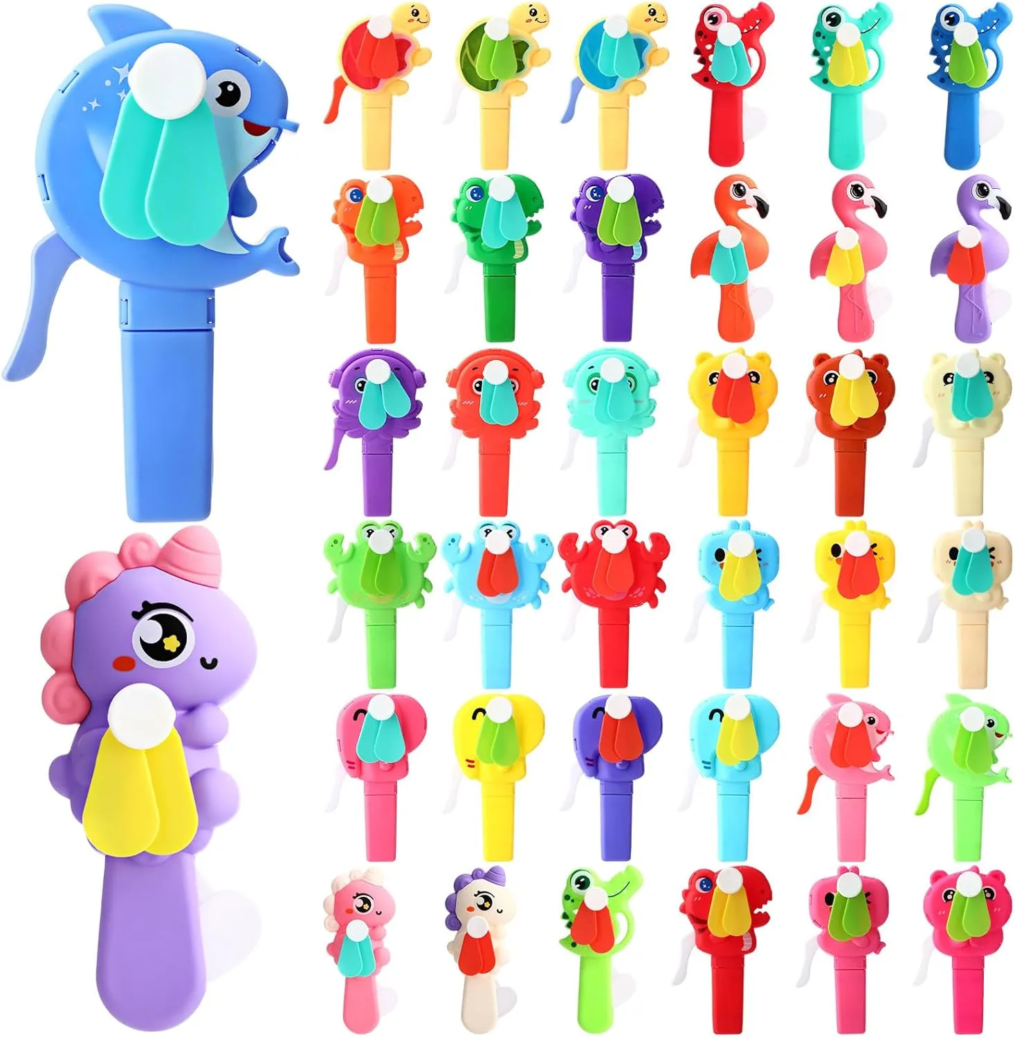 38 Pcs Mini Portable Fans Bulk Cute Summer Party Favors Handheld Press Manual Cooling Animal Fans for Outdoor Pool Birthday Gifts Octopus-shaped decorative fan