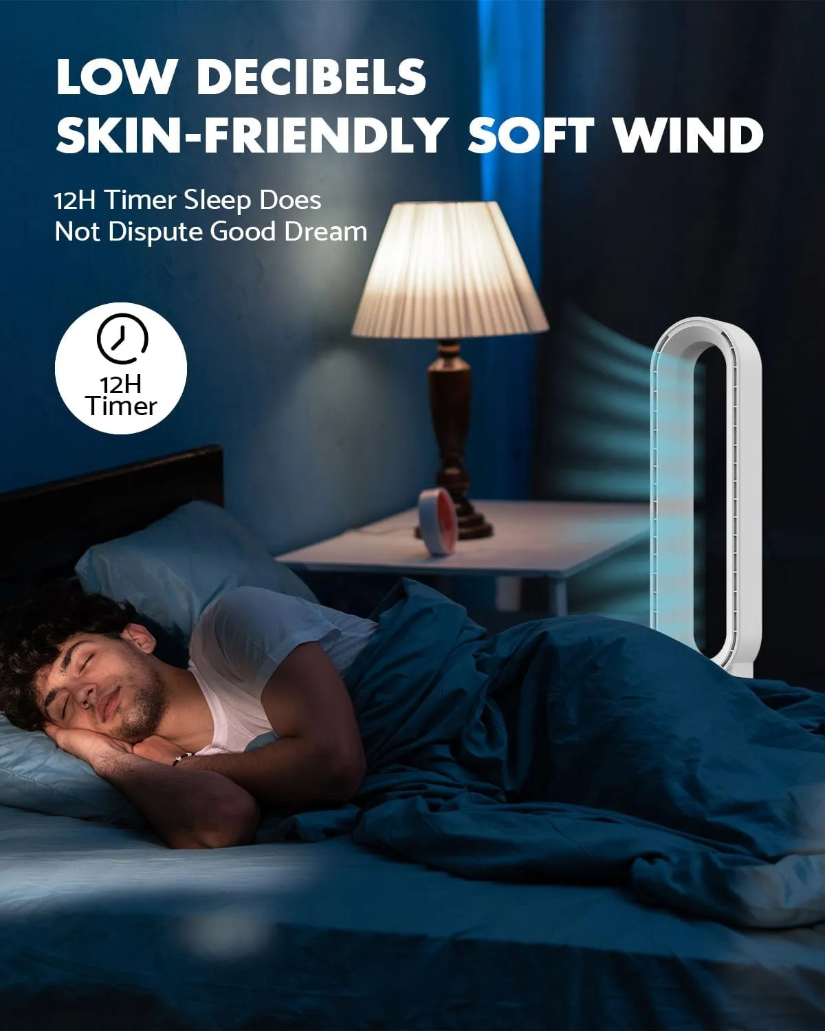 38" Bladeless Fan, Bladeless Tower Fan with Remote, 24 Speeds, 12 Hour Timer, 60Oscillation, Easy to Clean, Quiet Cooling Fan for Home Office Bedroom (Silver)