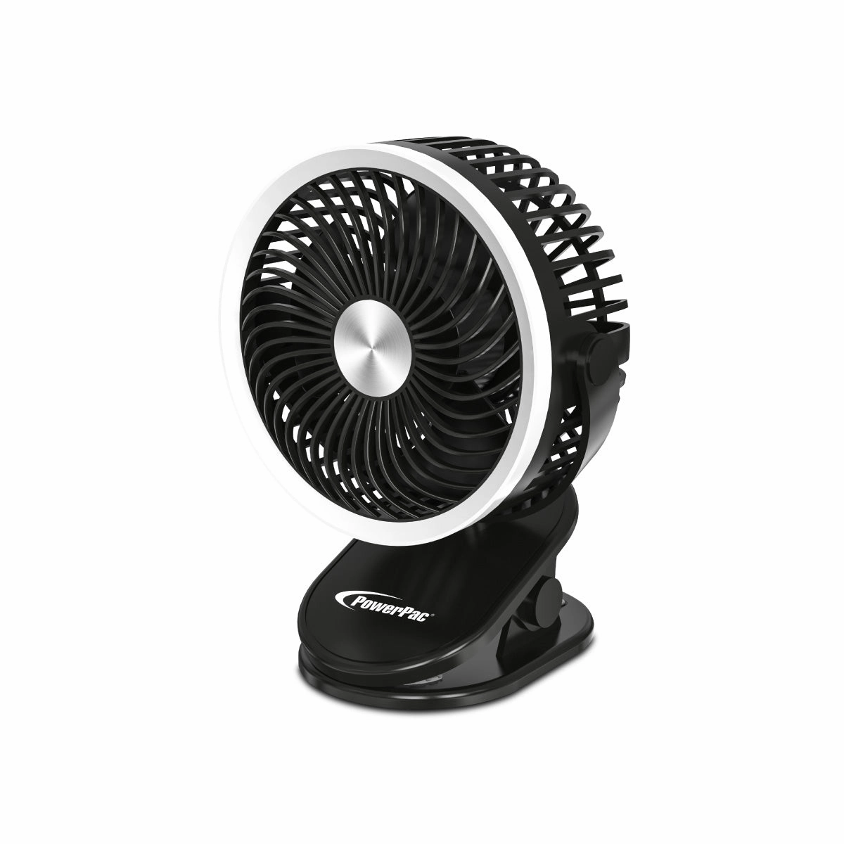 3" Clip & Table Fan  USB, Rechargeable, Portable Wireless, 360 Adjustable Tilt, LED lights, Compact, 3-Speed, black, PPUF226 usb desk fans for office or dorm use