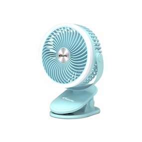 3" Clip & Table Fan  USB, Rechargeable, Portable Wireless, 360 Adjustable Tilt, LED lights, Compact, 3-Speed, blue, PPUF226 usb desk fans for office or dorm use