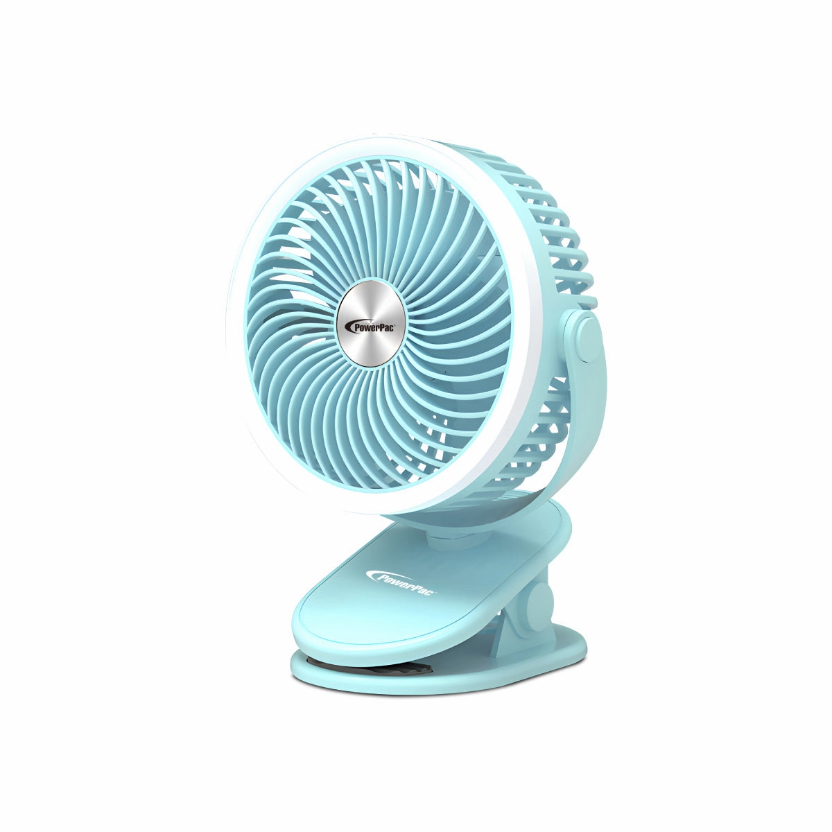 3" Clip & Table Fan  USB, Rechargeable, Portable Wireless, 360 Adjustable Tilt, LED lights, Compact, 3-Speed, blue, PPUF226 usb desk fans for office or dorm use