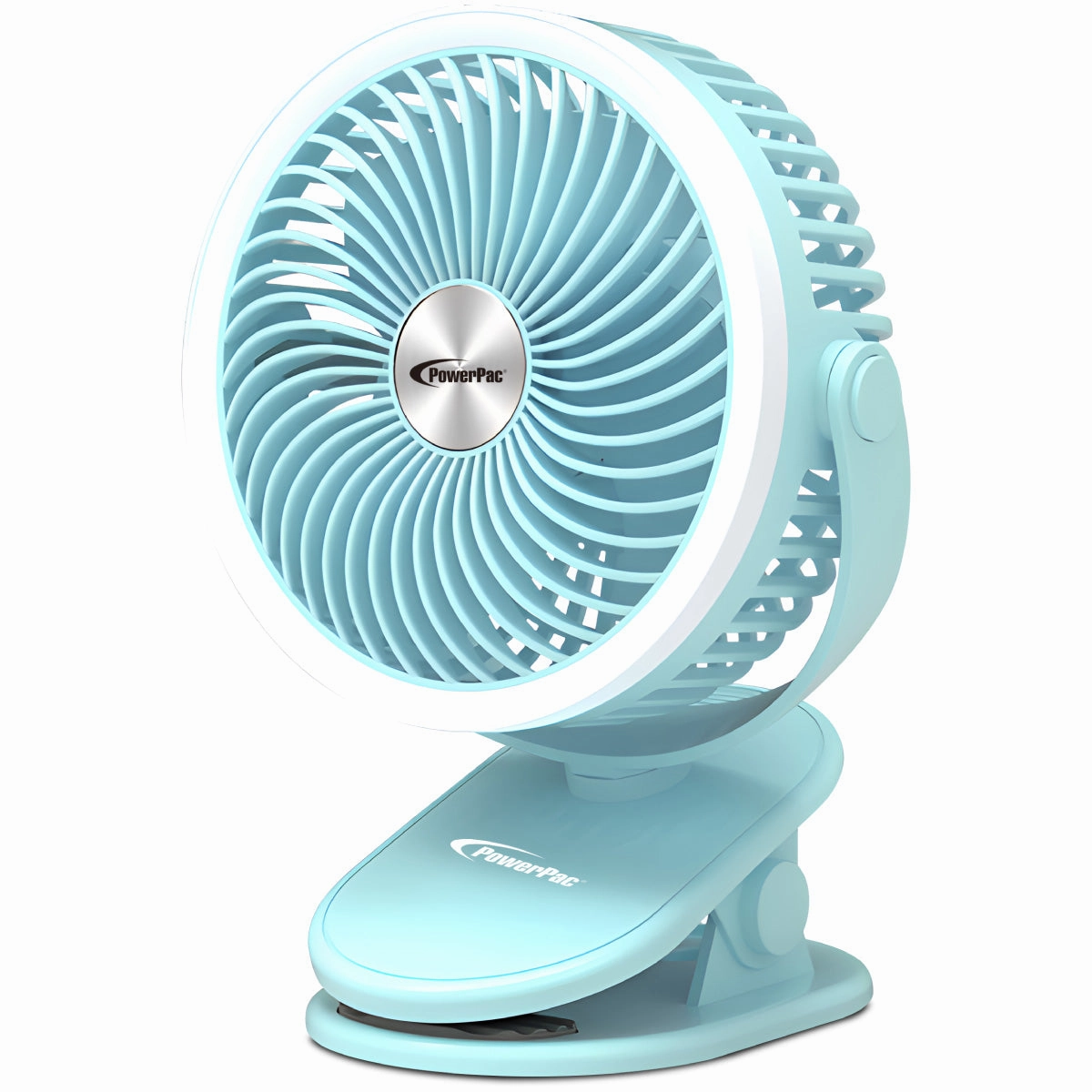 3" Clip & Table Fan  USB, Rechargeable, Portable Wireless, 360 Adjustable Tilt, LED lights, Compact, 3-Speed, blue, PPUF226