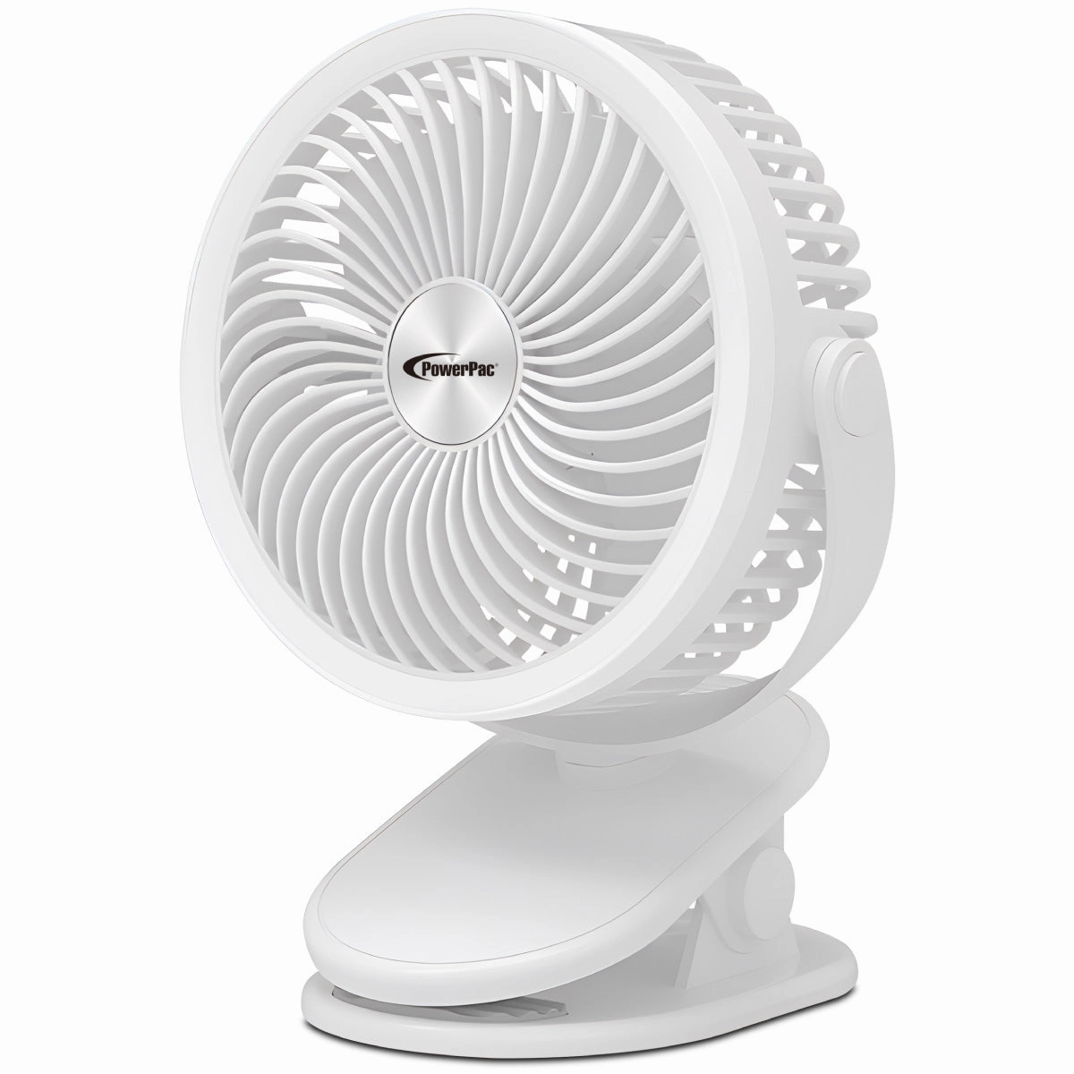 3" Clip & Table Fan  USB, Rechargeable, Portable Wireless, 360 Adjustable Tilt, LED lights, Compact, 3-Speed, white, PPUF226