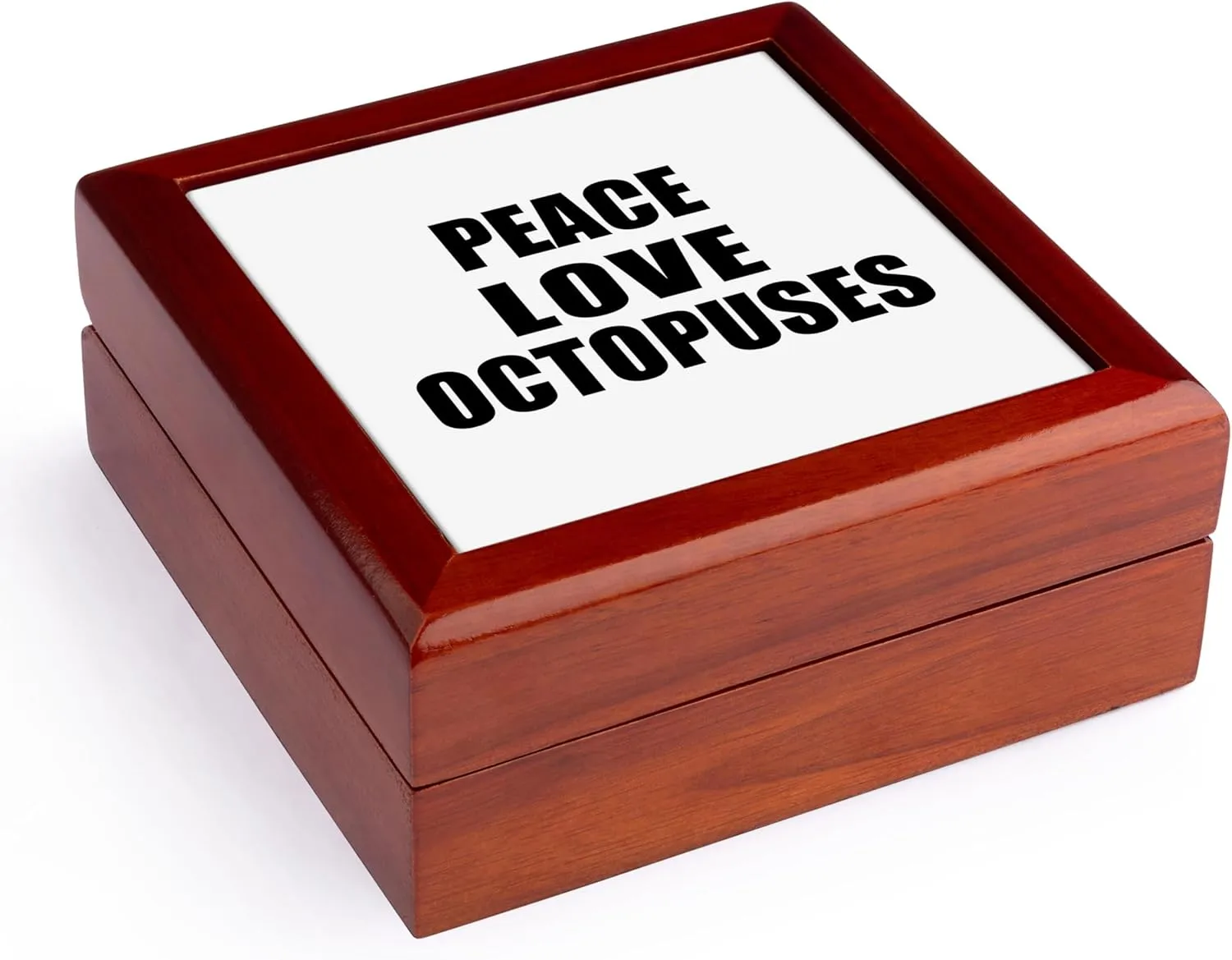 3dRose Peace Love and Octopuses - Things that make me happy. Octopus fan gift, Jewelry Box jb-184892-1 Octopus-shaped decorative fan