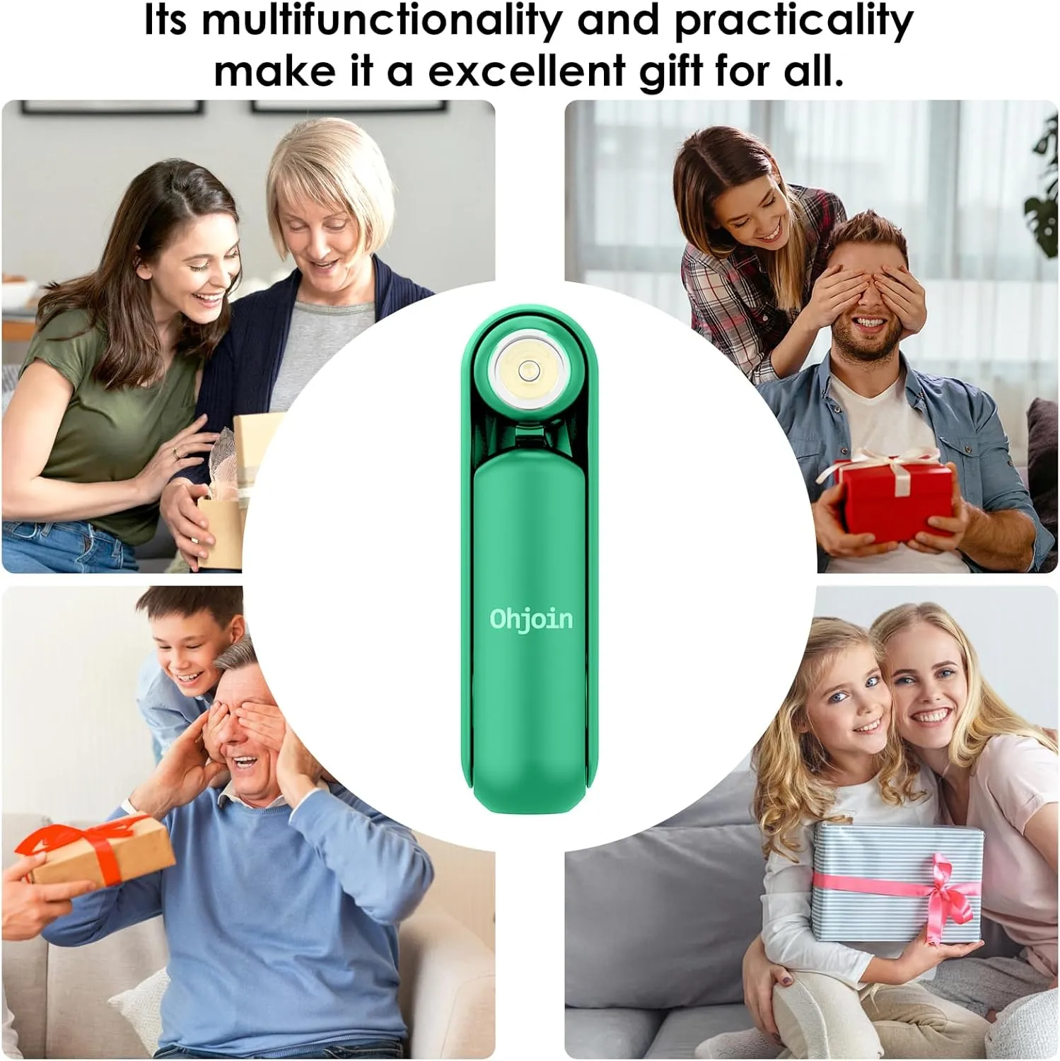 4 IN 1 Portable Mini Handheld Fan,Personal Foldable Pocket Travel Fan,Small Hand Fan for Face Lash,USB Rechargeable,Summer Concerts, Birthday Gifts for Women Mom (Green)