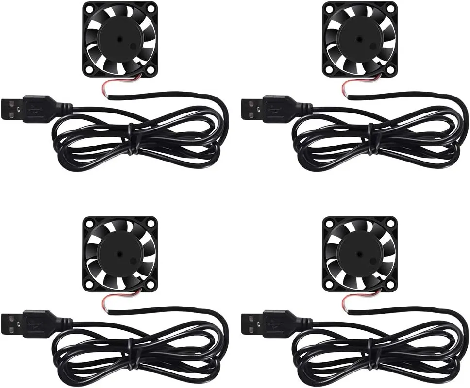 4 Pack USB Brushless Cooling Fan 40mm High Performance DC 5V Speed 4200 RPM for Small Appliances Series Replacement For Desktop USB desktop fan for workspace