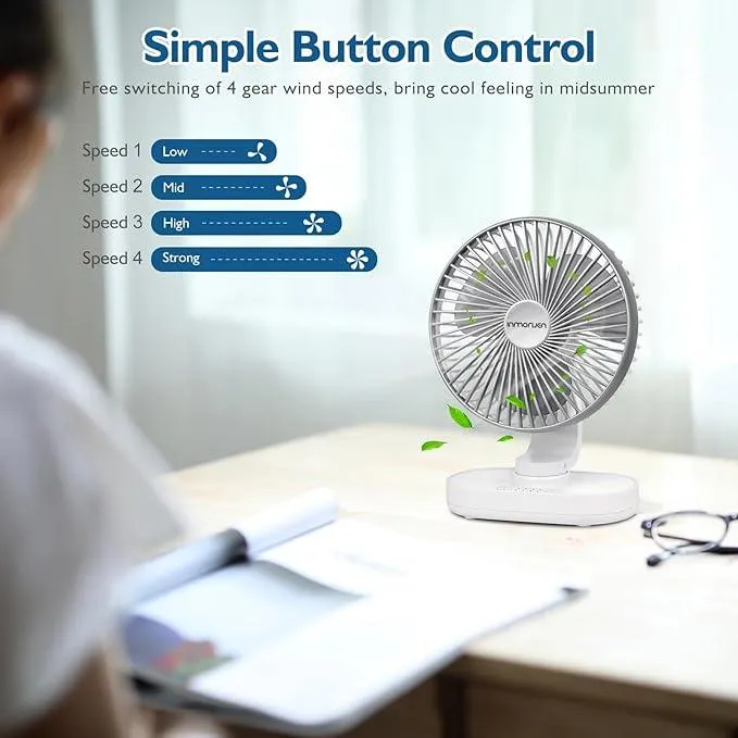4 Speeds Quiet Table Fan Air Circulator Fan