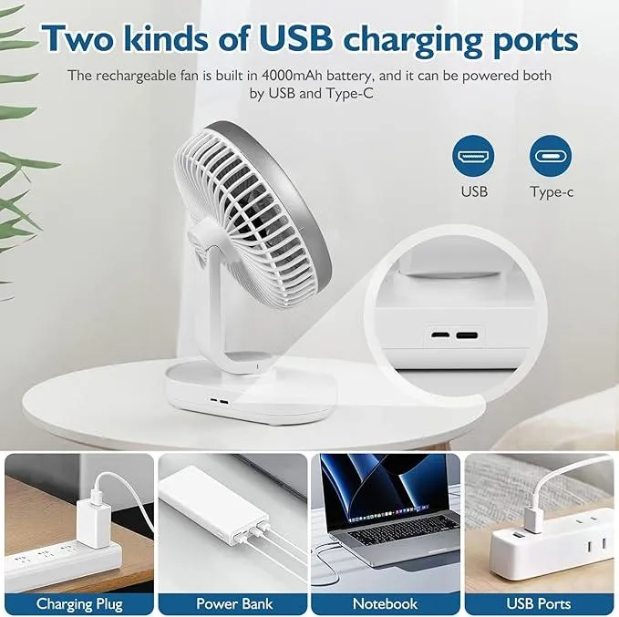 4 Speeds Quiet Table Fan Air Circulator Fan