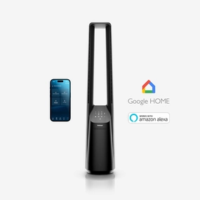 40" Bladeless Tower Fan with Smart App Control - Black smart home fans with remote access