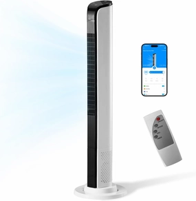 42" Tower Fan for Bedroom, Smart Floor Fan with App & Remote Control, 130 Adjustable Oscillating, 3 Speeds, 3 Modes and 12H Timer, 25dB Quiet Fan for Cooling Home Office Small bladeless fan for quiet cooling