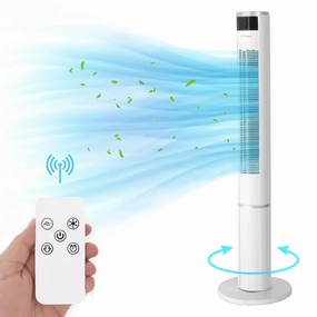 43" Oscillating Tower Fan Bladeless with Remote Control with 3 Modes & 3 Speeds Settings Ideal for Home Bedroom Office voice assistant compatible smart appliances