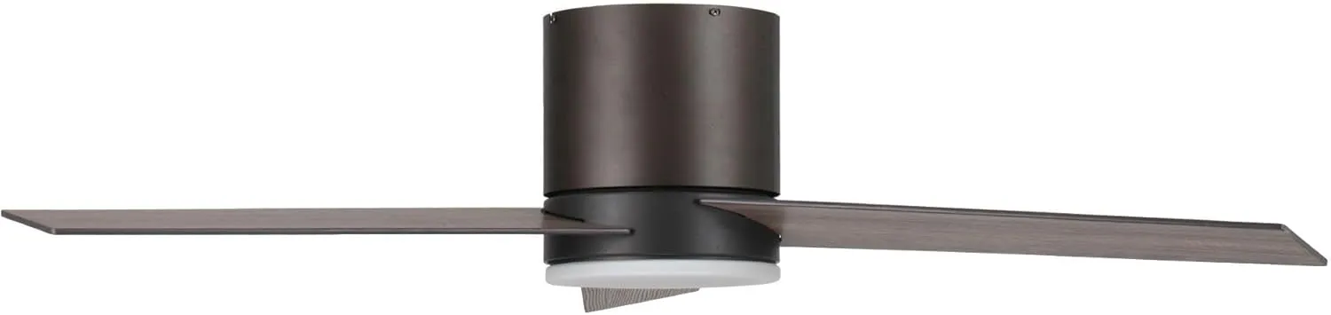 48 Inch Black Low Profile Ceiling Fan with Light, Flush Mount Ceiling Fan with Lights and remote, Indoor & Outdoor Black Modern Ceiling Fans for Bedroom Kitchen, 3CCT, Reversible Motor, Timer