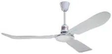 48F-9/48" Diameter/White/Downblowing/Curved Blades/Wire Leads / 120V / .523 Amps Fan with safety blade design