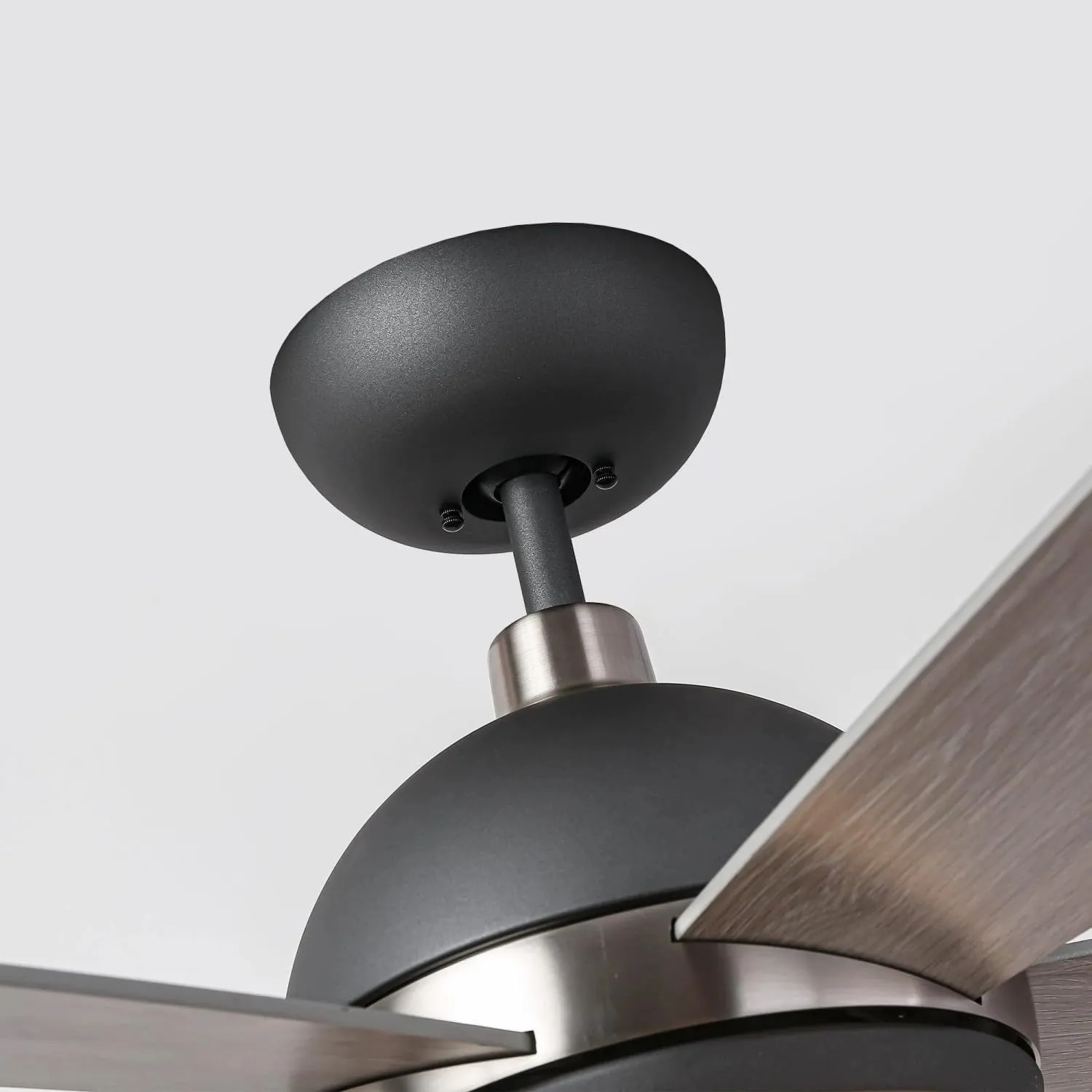 52 Inch Black Silver Ceiling Fan with Lights and Remote, Modern Ceiling Fan with Light Kit, Indoor Outdoor Ceiling Fans for Patios, Living Room, Bedroom